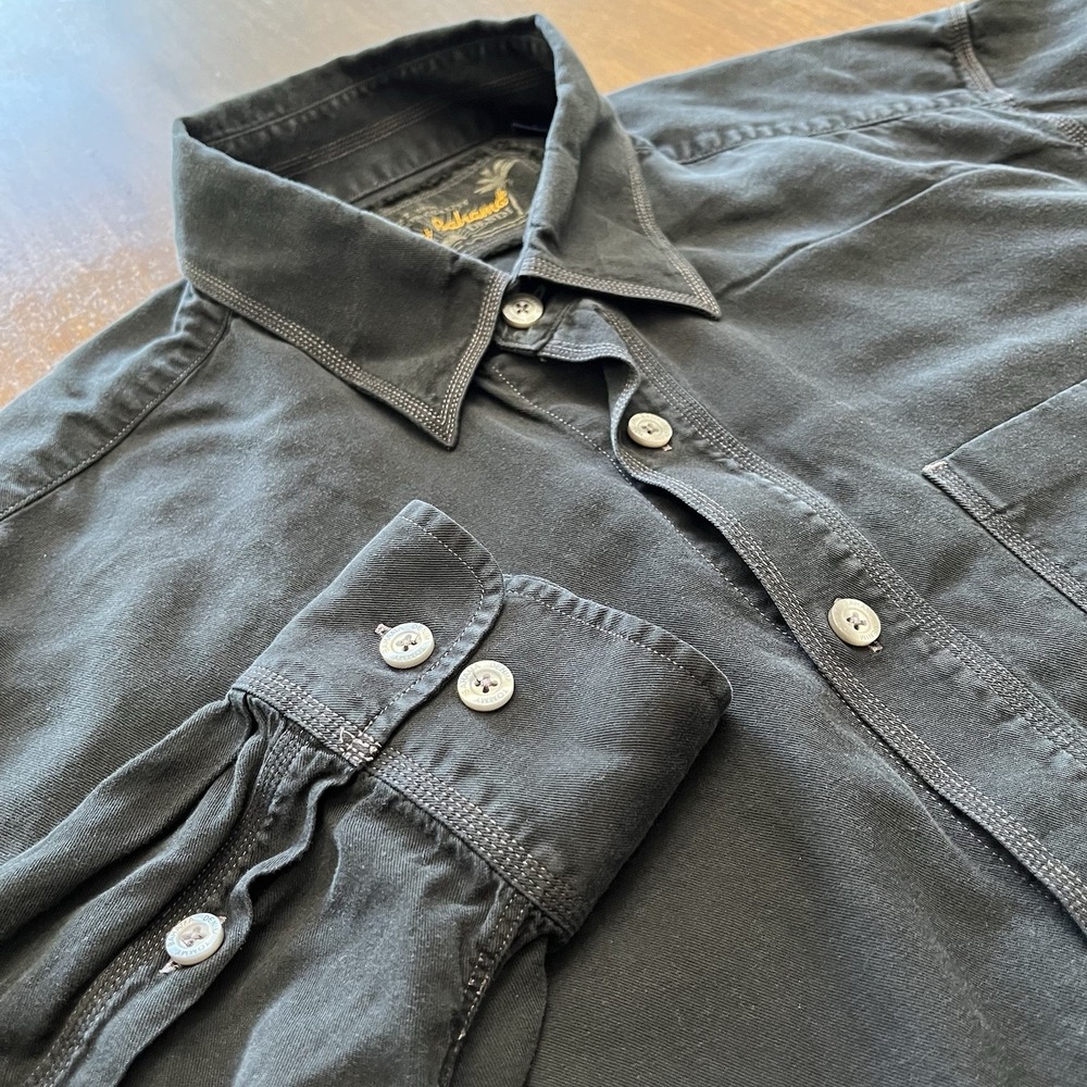 Tommy Bahama Jeans Men's L Modern Fit Long-Sleeves Button-Up Shirt Black
